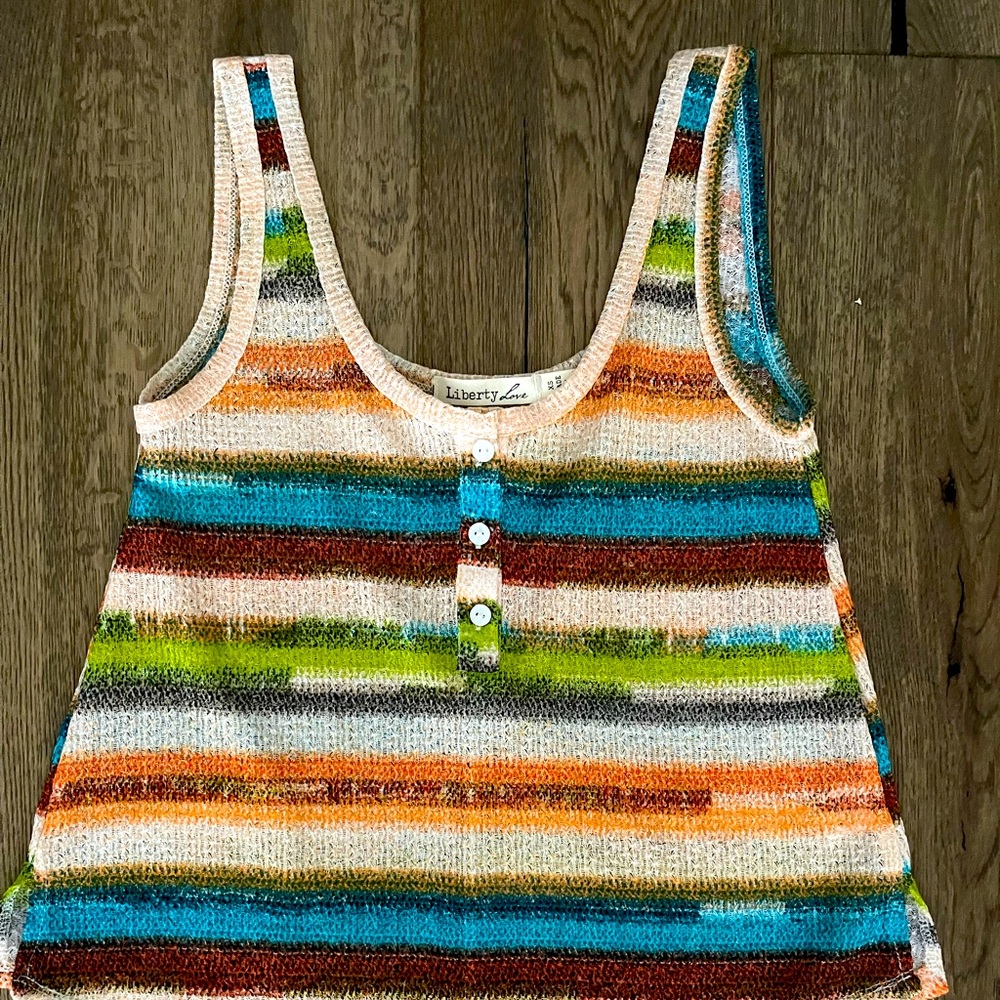 Multi colored stripped tank top